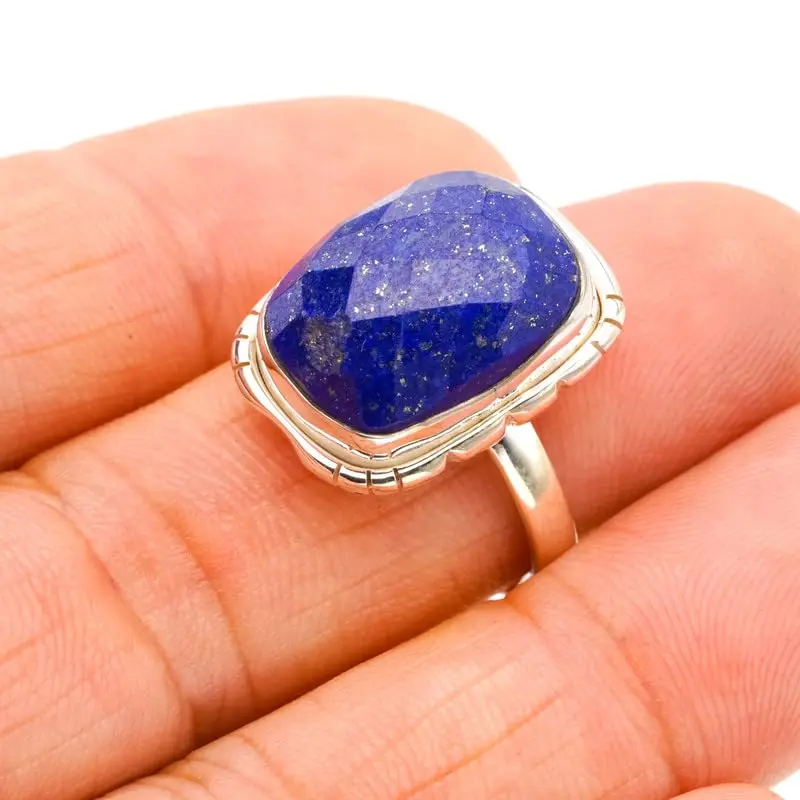 

StarGems® Natural Lapis Lazuli Handmade 925 Sterling Silver Ring 7.5 F0063