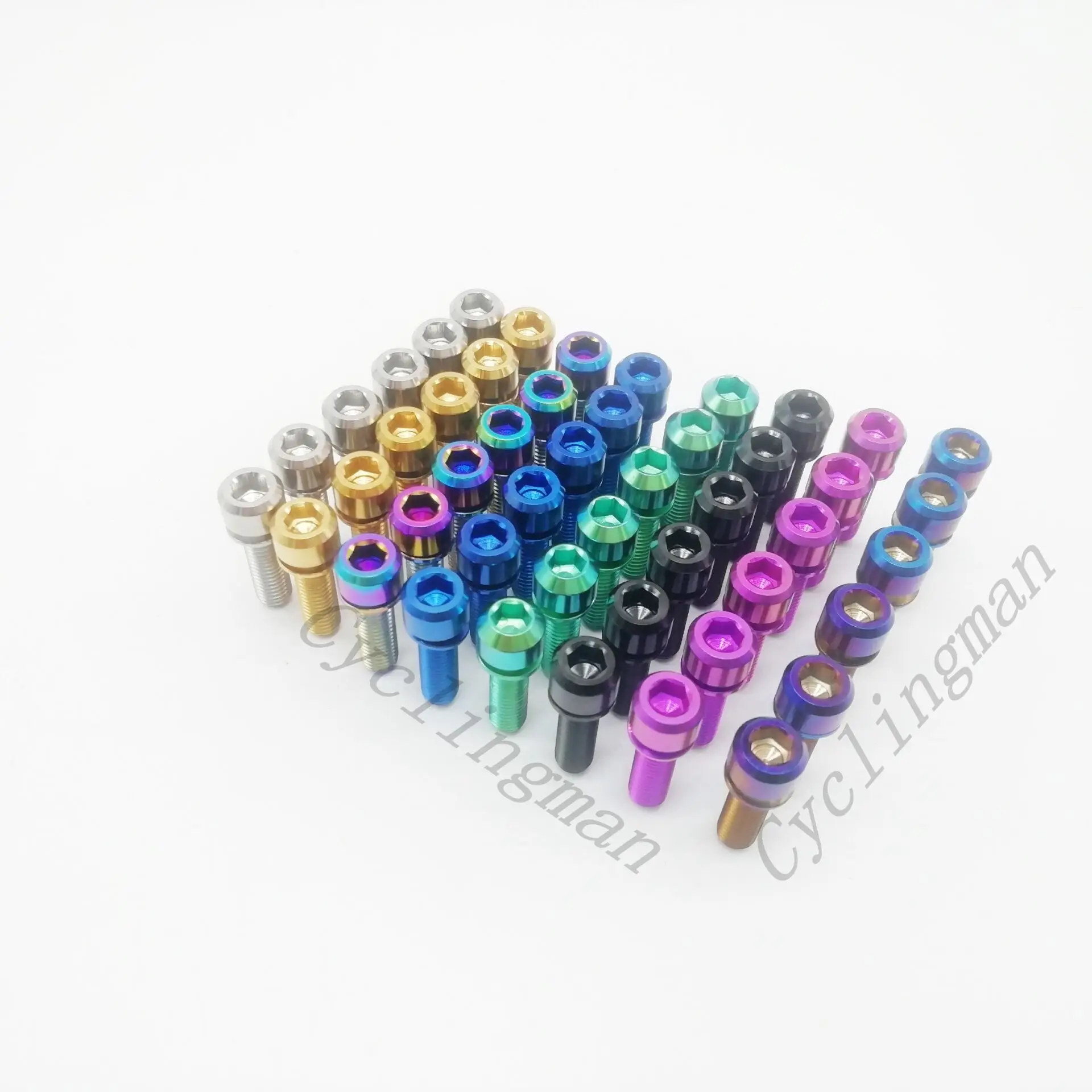 Colorful Super Light Titanium Ti M5x18mm Hex Socket With Washer round Head Bolt For Bike Bicycle Stems Handlebar 6pcs/lot