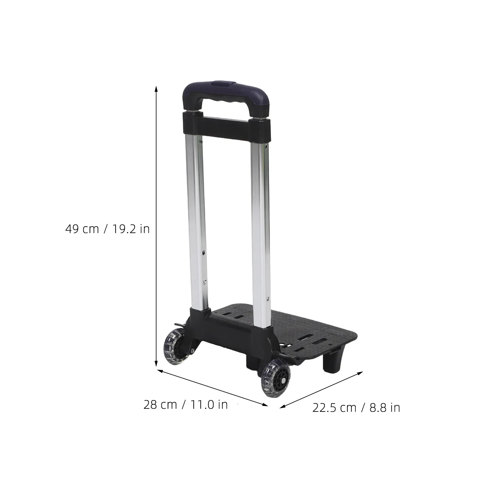 Kids School Bag Dolly Adjustable Telescopic Handle Lightweight Burden Relief Backpack Cart Rod Stable Wheels