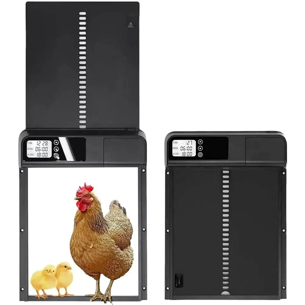 

Safety Gate Anti-Pinch Function Small Pet Supplies LCD Display Automatic Chicken Coop Door Controlled Open Retractable Door