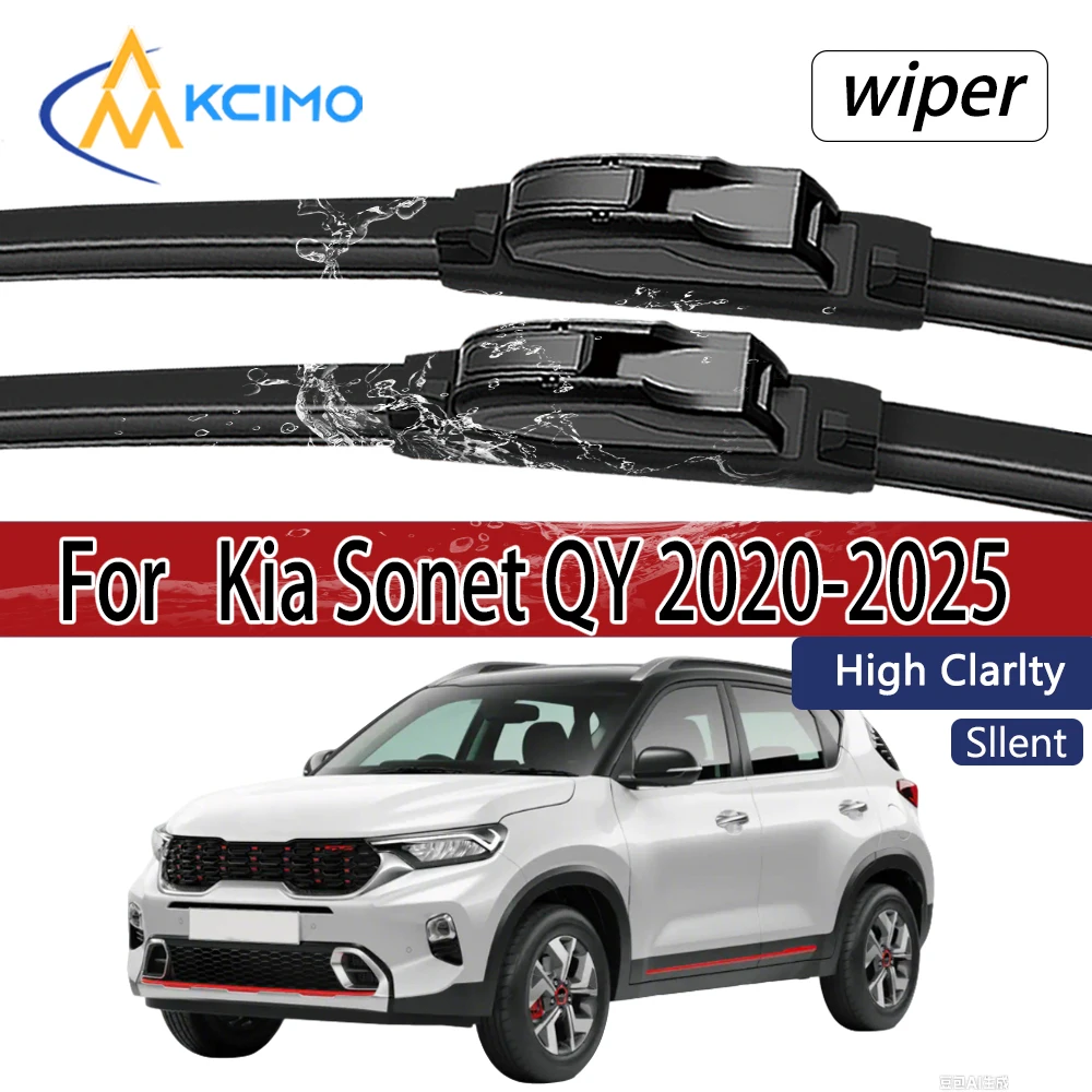 

For Kia Sonet QY 2020-2025 Front Windshield Wiper Blades 2pcs Windscreen Window Accessories