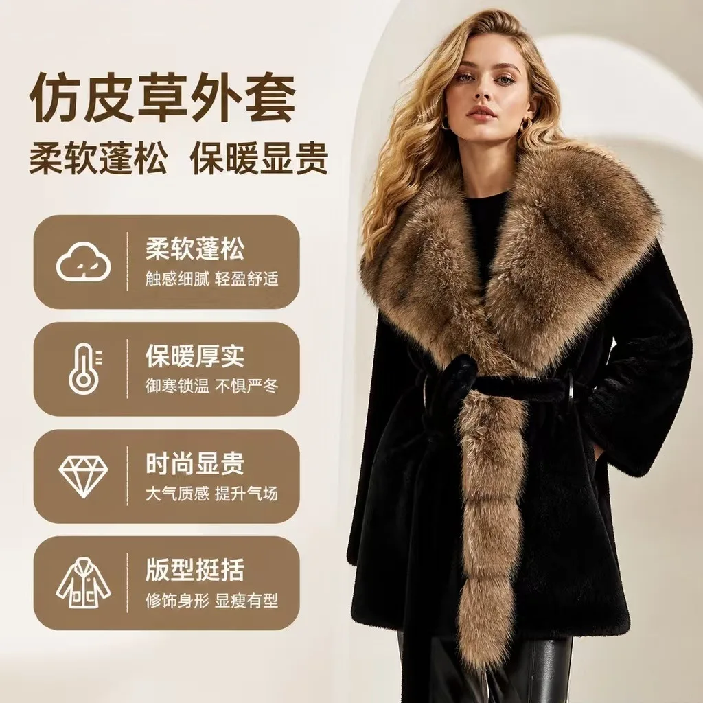 Winter Woman Natural Fur Overcoat Plus Size Black Parkas Raccoon Real Fur Lining Extra Larg Warm Jacket Coats Long