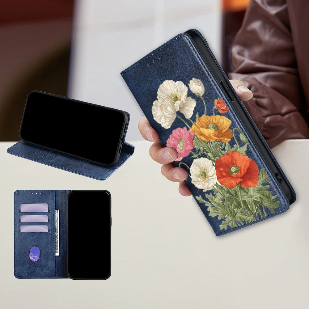 Magnet Leather Floral pattern Wallet Case for Samsung Galaxy
