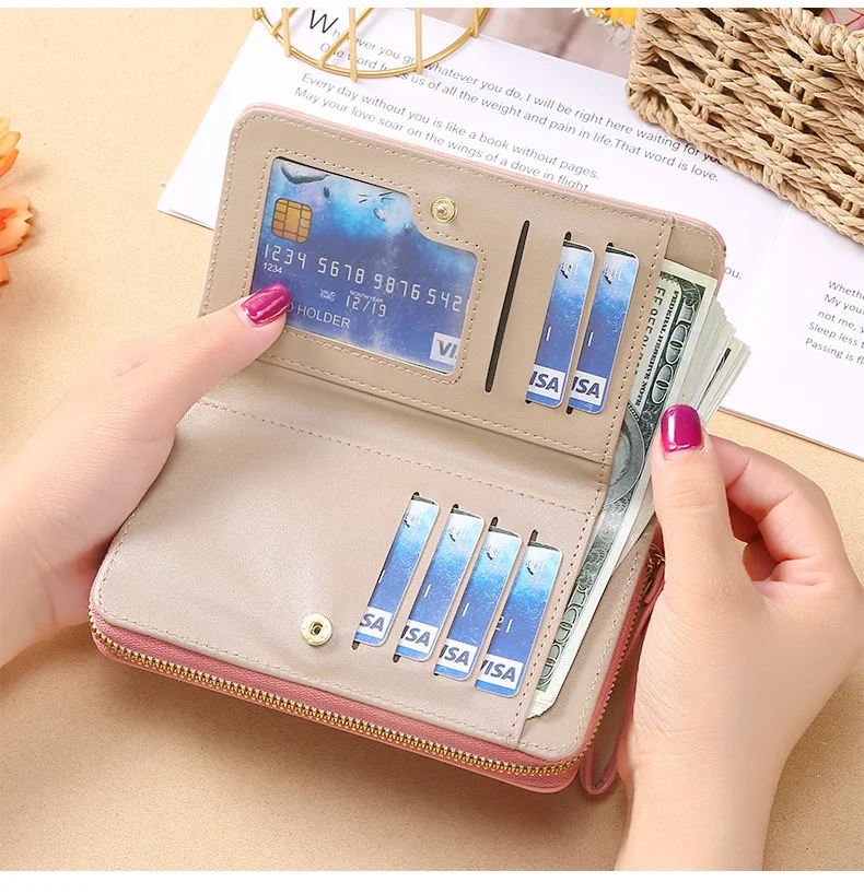 Short Women's Wallet Large Capacity Money Clip Women's Purse PU Leather Money Pouch Small Coin Card Holder New Women's Wallet