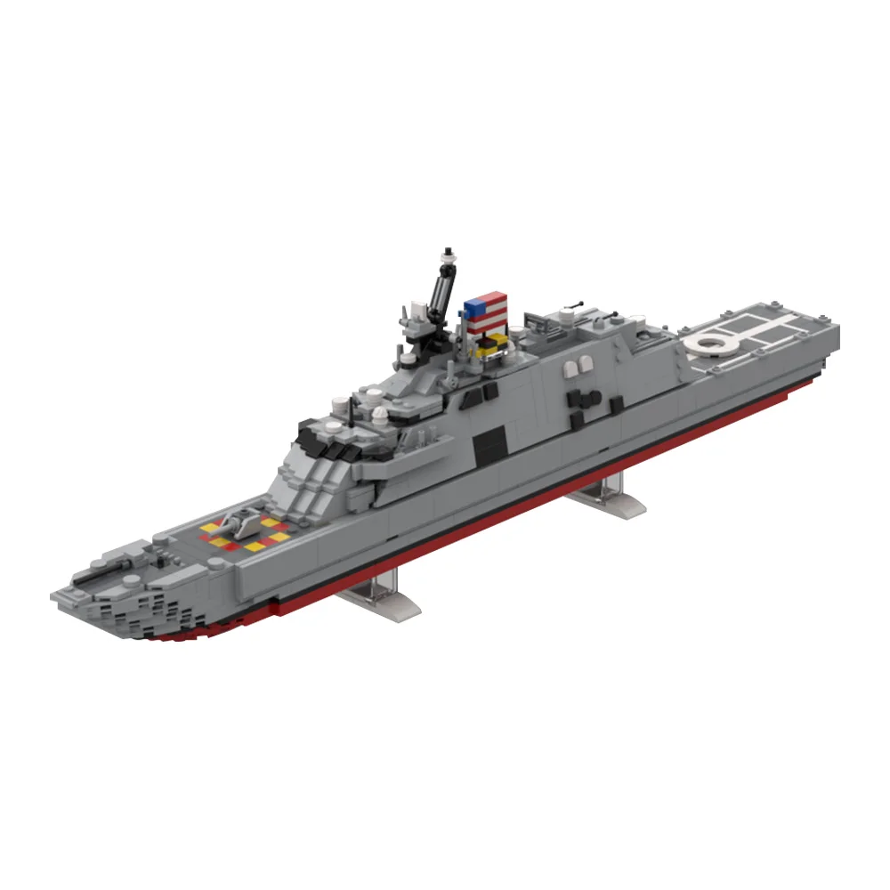 

MOC USS Freedom (LCS-1) Building Blocks Model US Navy Military Freedom Class Littoral Combat Ship Bricks Assembly Toys Kids Gift