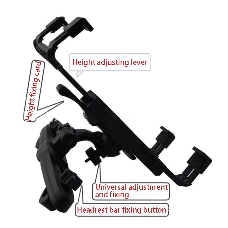 Soporte Ajustable para Tablet en Reposacabezas de Coche, Rotación de 360°, Antivibración, para iPad y Teléfono de 4.7-12.9 Pulgadas, Accesorio para Viajes por Carretera para Niños