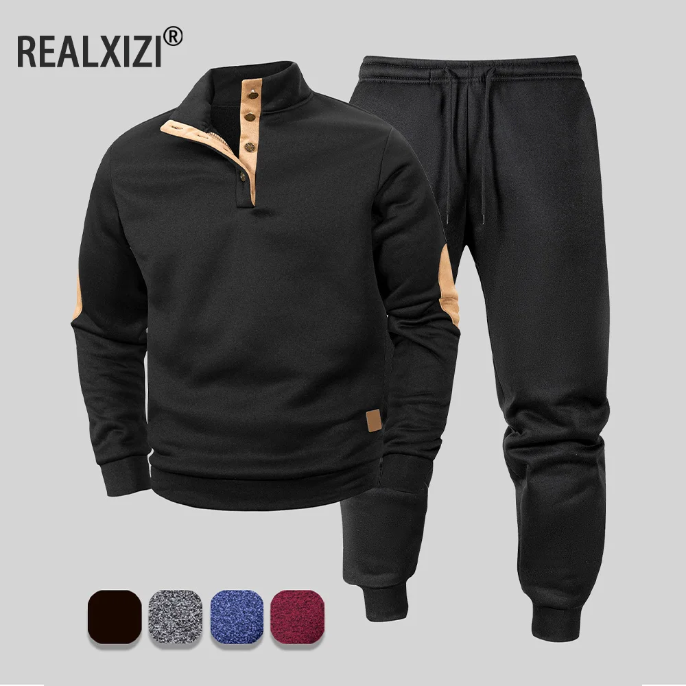 

Men's Sportswear Set Long Sleeve Sweatshirts Pullover Long Pants Two-piece Spring and Autumn Warm Casual Sports Clothing Suit
