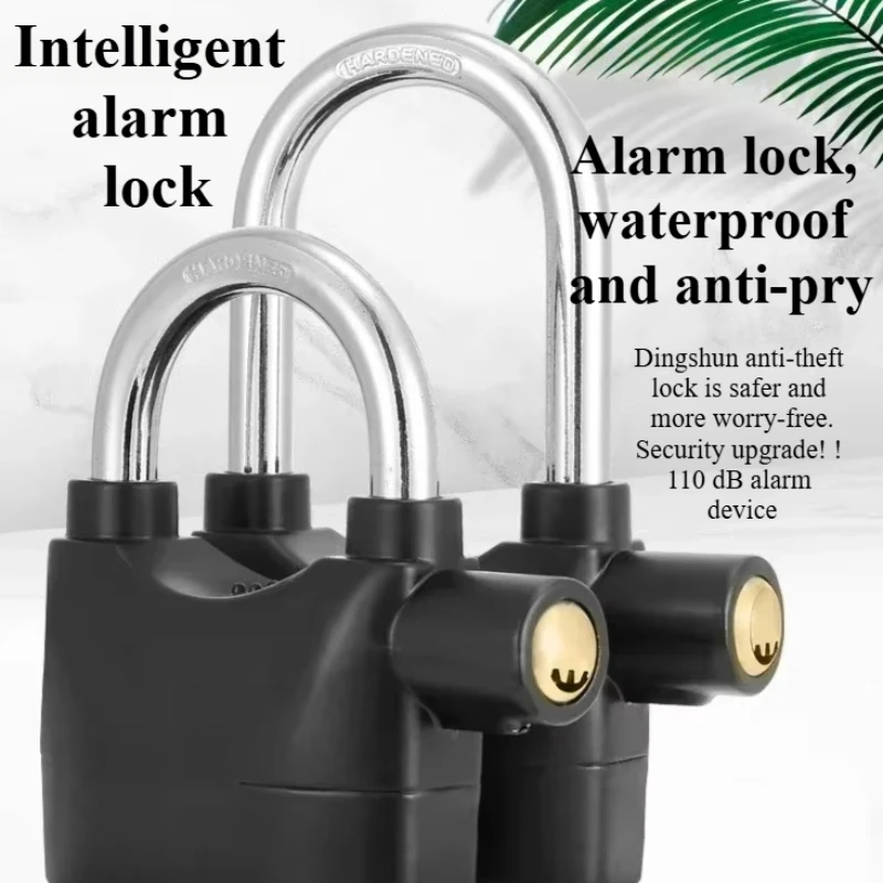 New Built-in Movement Sensor Security Siren Alarm Lock Universal Anti-Theft Padlock for Bicycle Motorcycle Door Gate