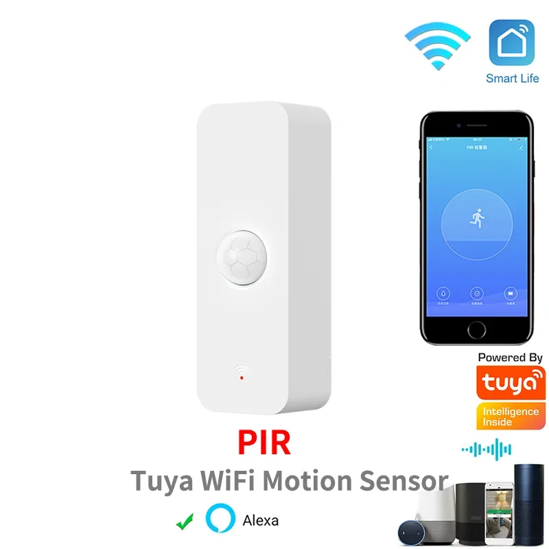 Tuya WiFi PIR Motion Sensor Smart Home Human Body Infrared Detector Security Smart Life Works With Alexa Google Home