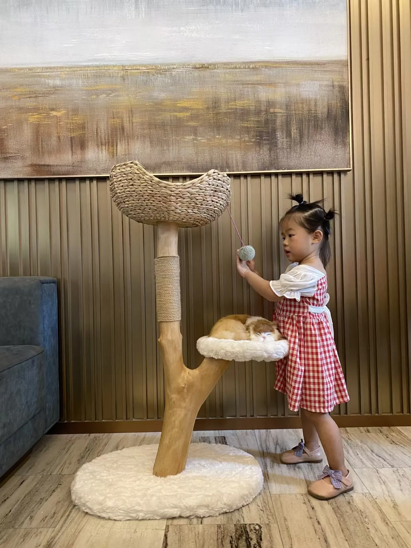 Nuovo prodotto all'ingrosso Culla per gatti Amaca monostrato Letto per animali domestici Casa in legno massello