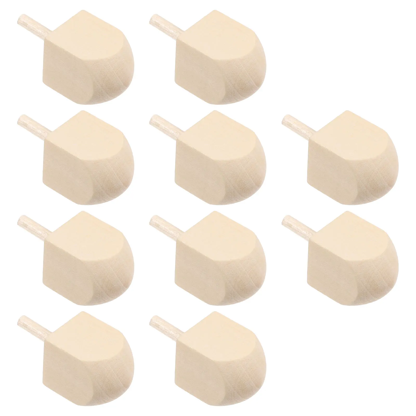 

10 Pcs Crafts Wooden Spinning Top Blank Chanukah Dreidel Gyro Water Proof Hanukkah Games Decor Party Supplies