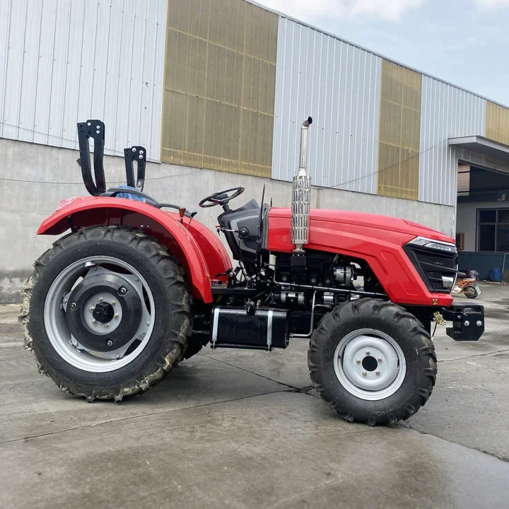 Tractor de ruedas 4x4, Tractor de ruedas terrestres cultivados para agricultura doméstica, tractores compactos hidráulicos multifuncionales de 50 HP