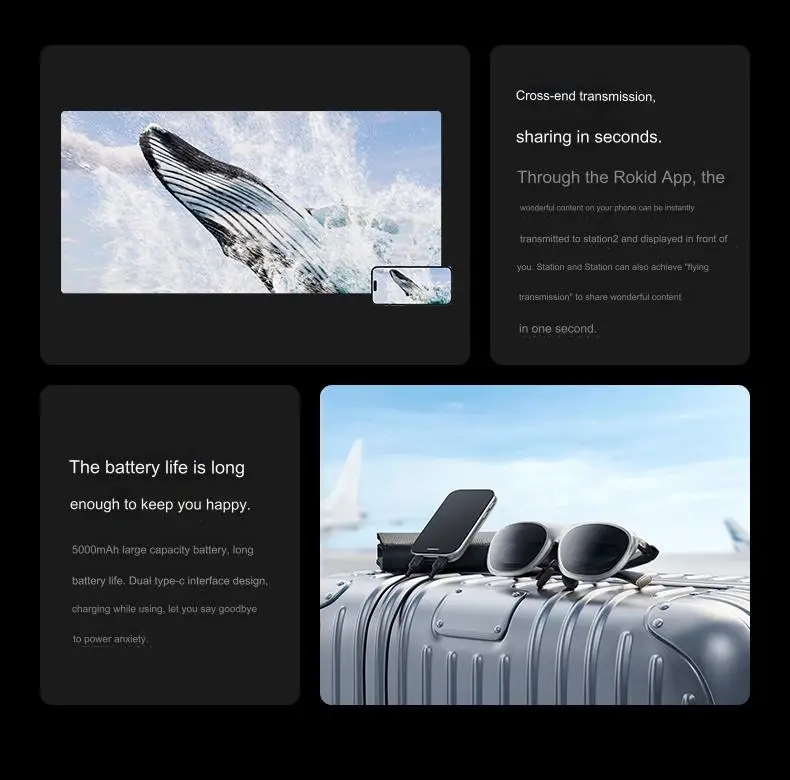 AR Lite lunettes intelligentes Max2 Portable Non-VR HD 3D écran géant jeu visualisation espace technologie de Projection Station2