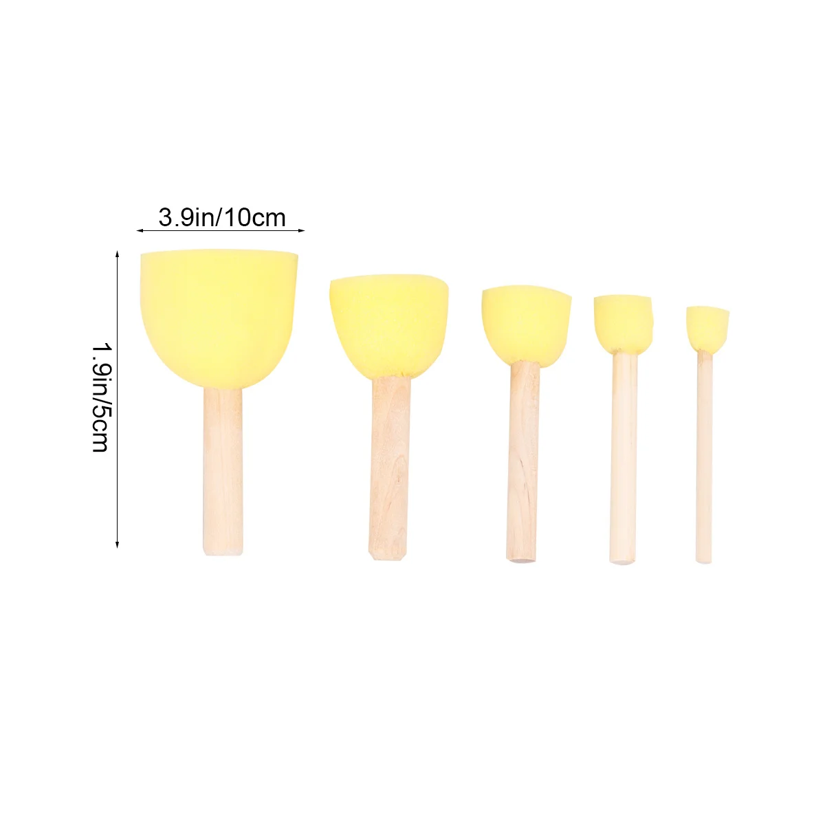 15 قطعة من فرش الإسفنج ذات المقبض الخشبي، مجموعة أدوات رسم جرافيتي ذاتية الصنع، لوازم فنية متعددة الأحجام