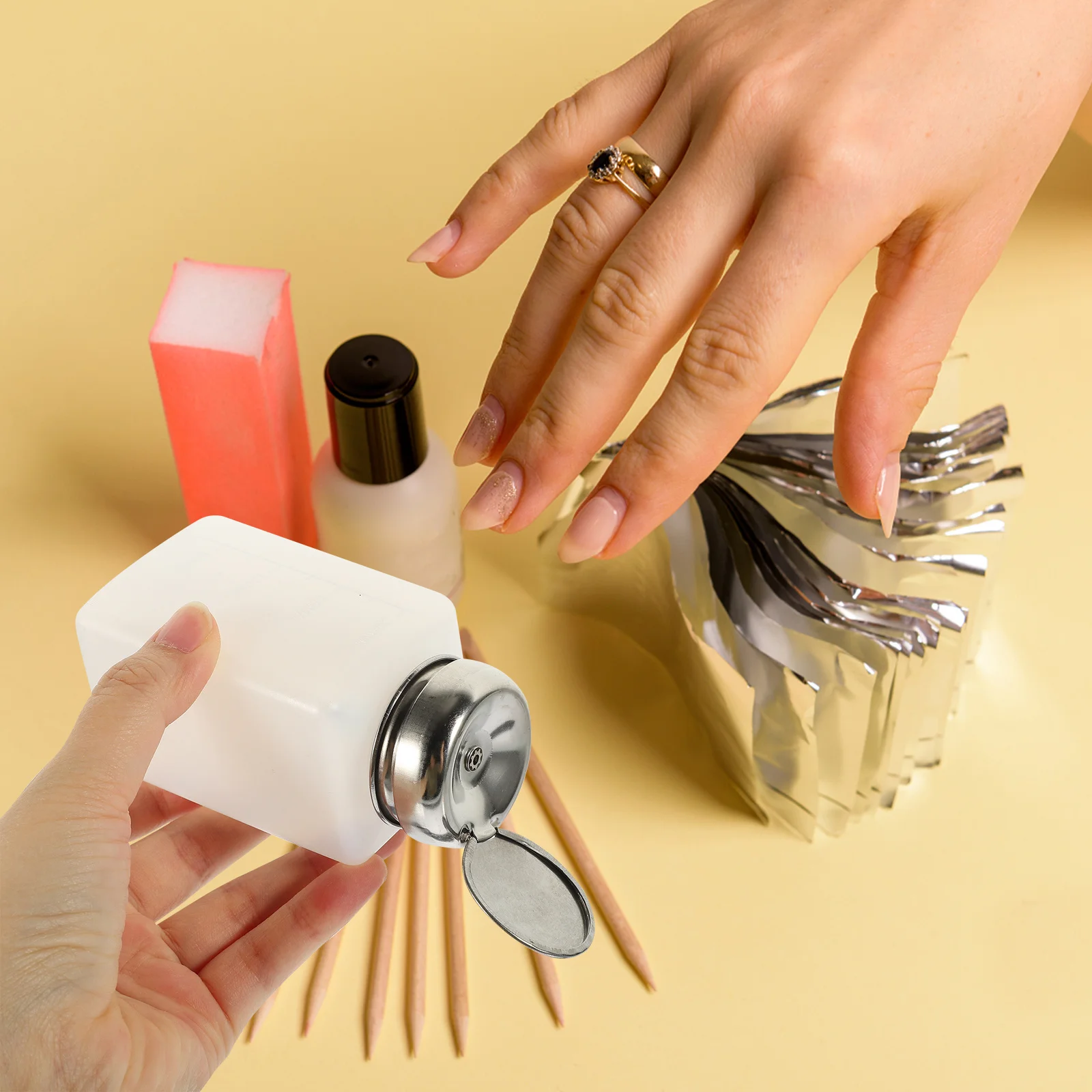 200ml 리필 가능한 펌프 병 빈 프레스 디스펜서 네일 폴리쉬 리무버 메이크업 스킨케어 여행용 액체 보관 매니큐어