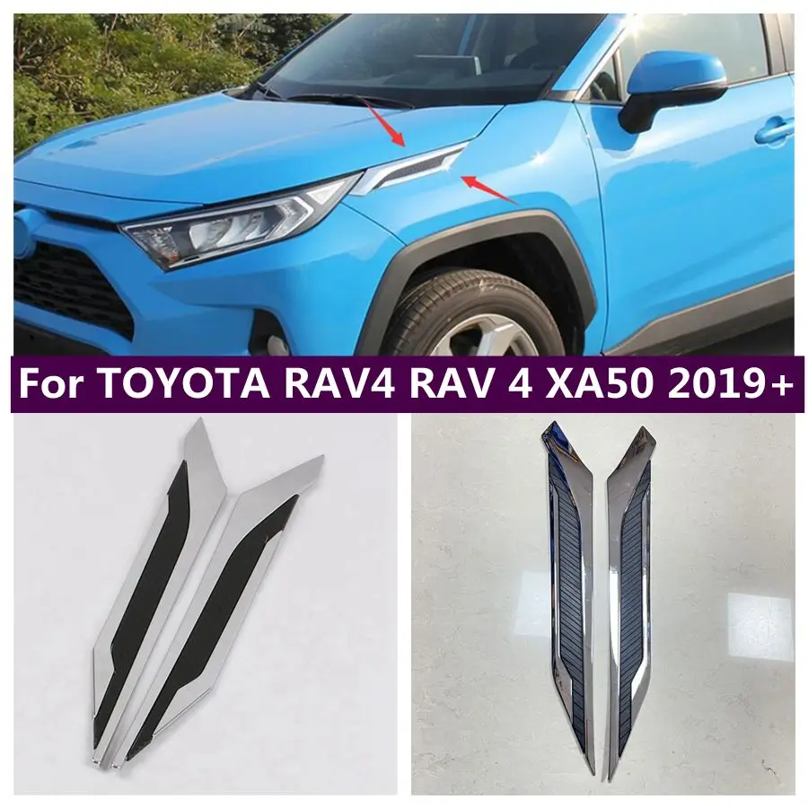 

Leaf Board Decor Frame On Shark Gills Cover Trim Sticker Fit For Toyota RAV4 2019 - 2024 RAV 4 XA50 Hybrid Auto Accessories