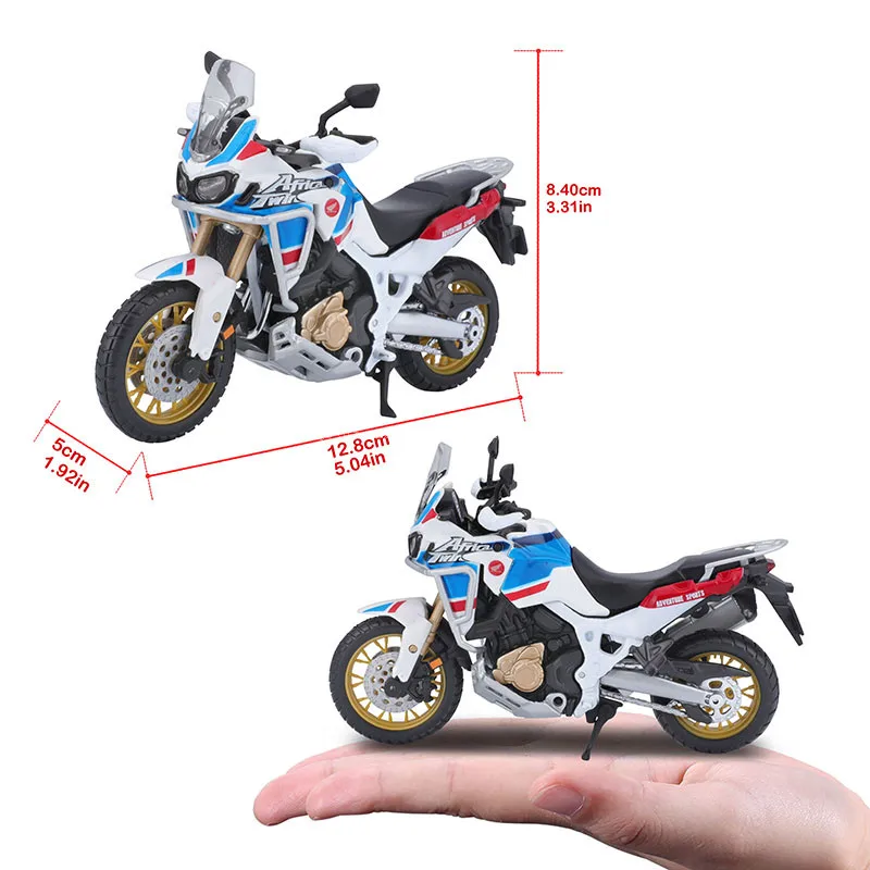 Bburago 1:18 Honda Africa Twin Adventure authorized simulation alloy motorcycle model toy car gift collection