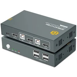 2/4/8 Port Kvm Switch HDMI USB 4K HD 1/2 Output 2/4/8/ Computers Monitors DVI Compatible for Xiaomi Mi Box PS3/4 TV