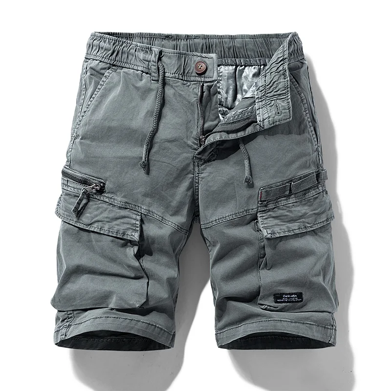 Short cargo en coton pour hommes, grande taille, multi-poches, mode printemps, jogging, été, nouveau