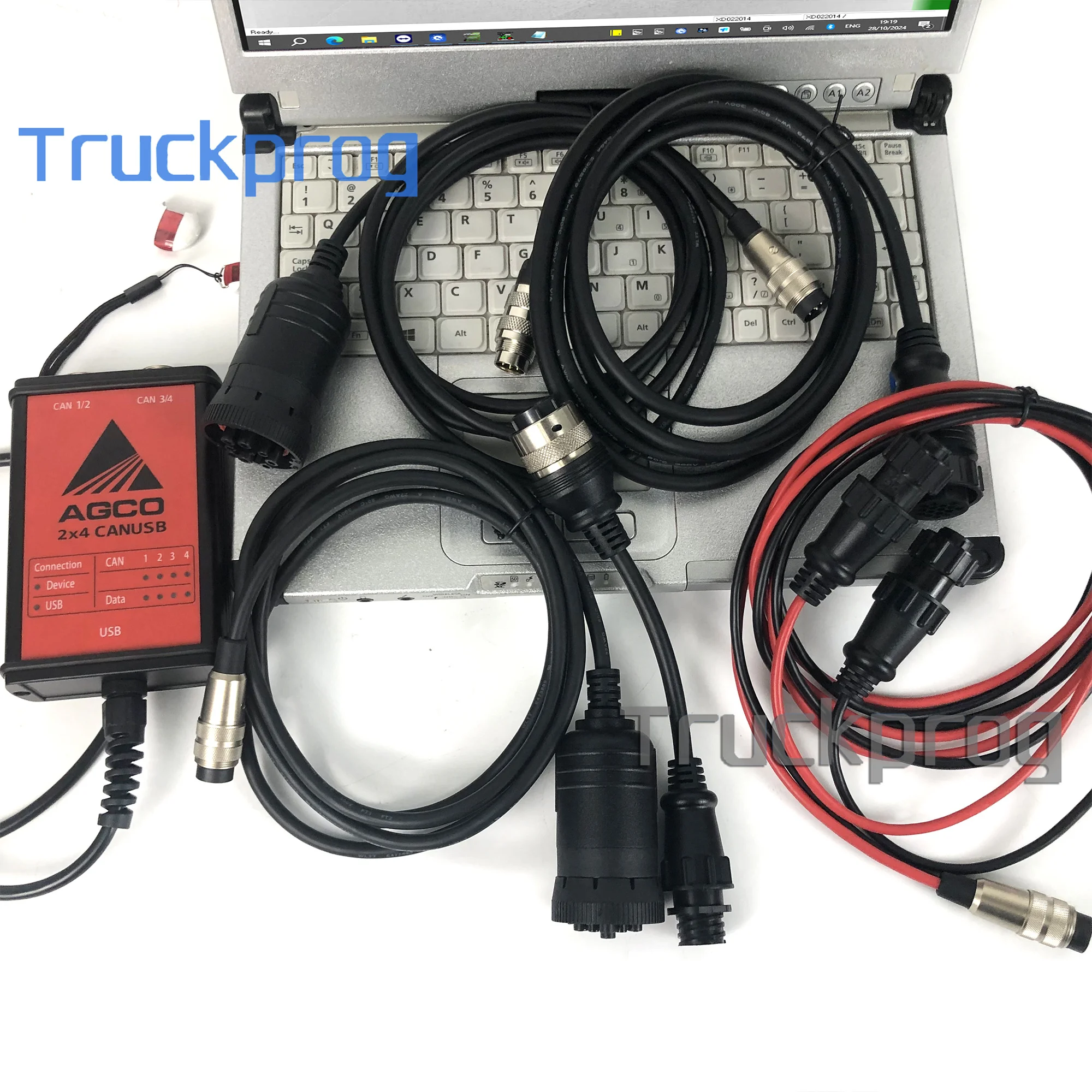 Massey Ferguson For AGCO CANUSB FENDT DIAGNOSTIC Tool agricultural machinery AGCO Diagnostic Tool with key dongle +C2 Laptop