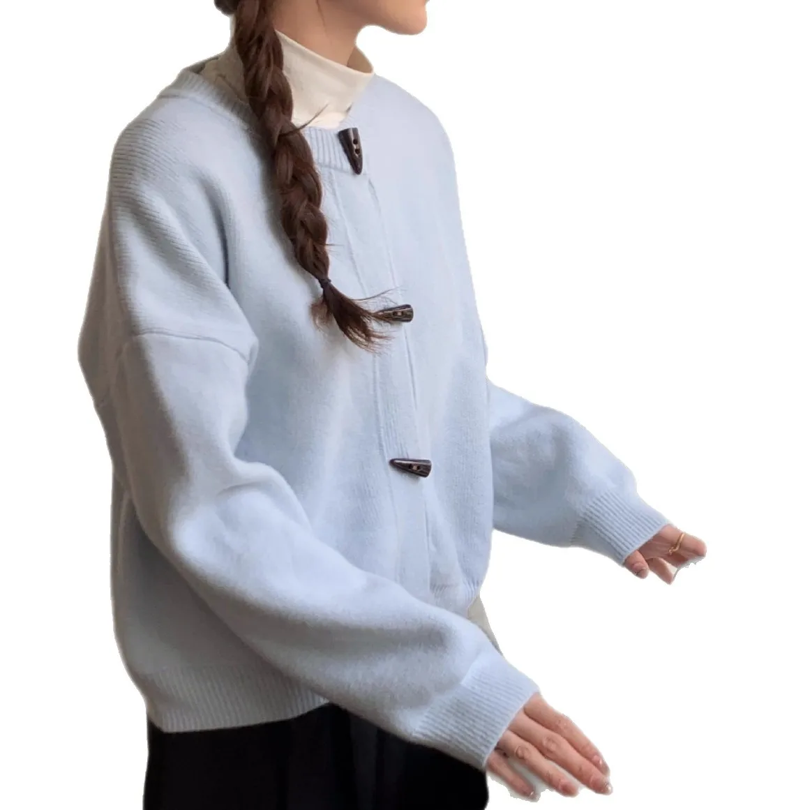 Sweter rozpinany damski 2025 jesień i zima damski luźny krótki kardigan dzianinowy kurtka