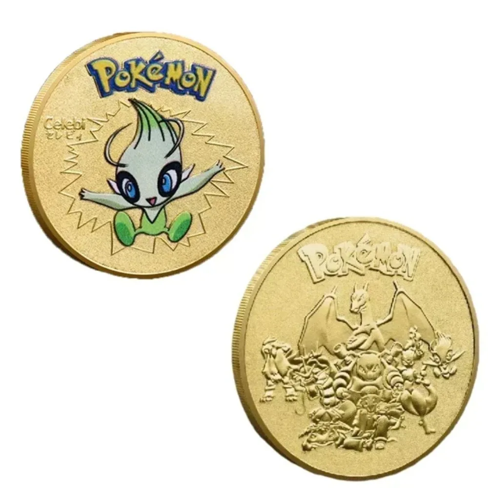 Pokemon Collection Commemorative Coin Pikachu Charizard Mewtwo Gold Metal Coin Children's Toy Gift