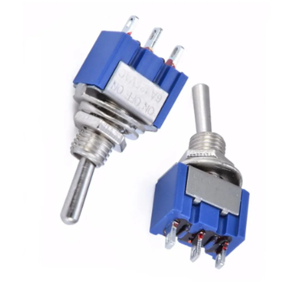 10 pcs For Mini For Toggle Switches for MTS 103 3 Pin SPDT ON OFF ON 6A 125VAC/3A 250VAC for Lighting Control Projects