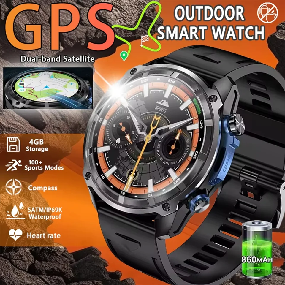 DT G1 الرياضة في الهواء الطلق Smartwatch 860mAh بطارية 1.53 بوصة AMOLED شاشة ساعة رجالي البوصلة 5ATM مقاوم للماء BT دعوة ساعة ذكية