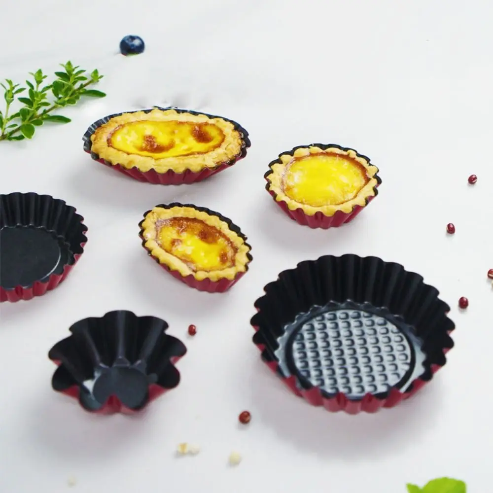 Muffin Cup Carbon Steel Egg Tart Molds Mini Reusable Flan Pan Mold Non-stick Creative Cake Mold Home