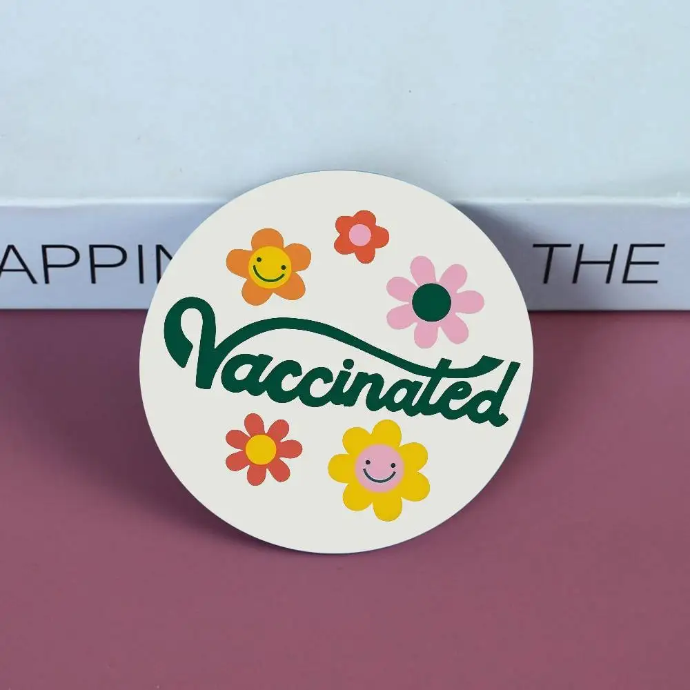 Vaccinaled Badges Anime Round Laser Badge Cartoon Brooch Clothes Backpack Accessories Lapel