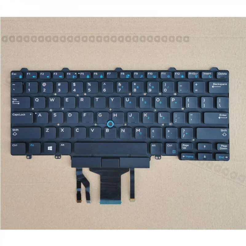 Teclado retroiluminado original AA+ PN 0D19TR PK1313D3B00 com ponteiro TrackPoint para Dell Latitude E5450 E7450 E5470 E7470 5480