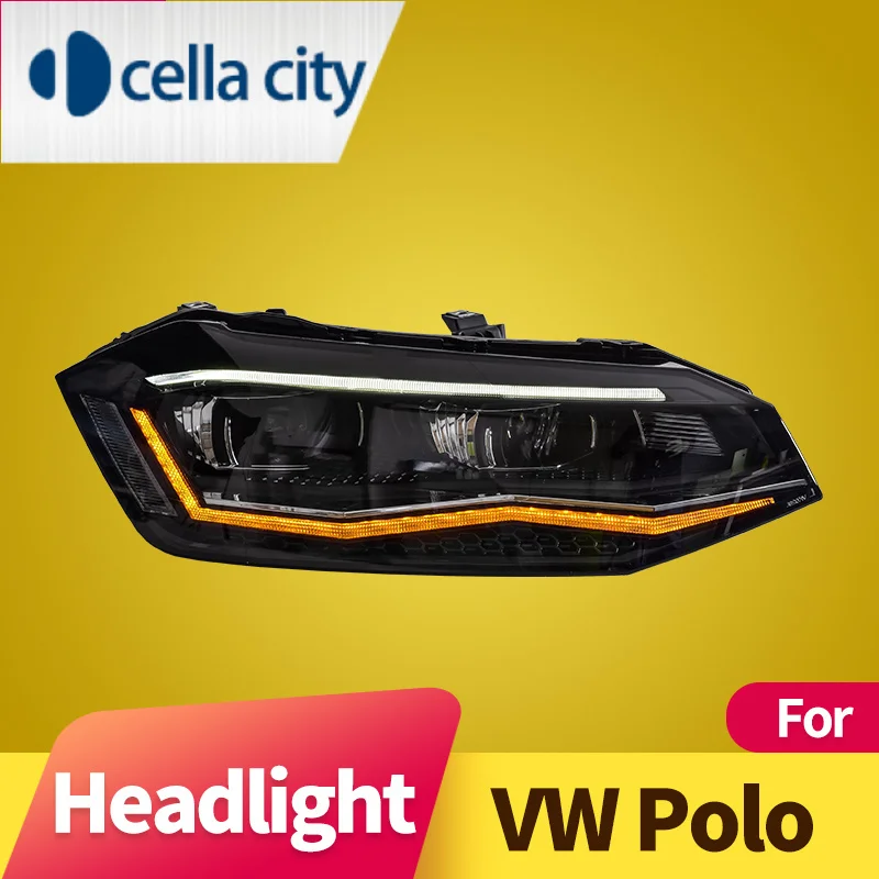 

Headlight Assembly for Volkswagen Polo 2019-2020 LED DRL LED sequential turn signal LED high beam A touch of blue