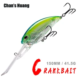 Chan's Huang 1PCS Artificial Hard Bait Wobbler Rattles Crankbait Bass Pike Floating Deep Water Fishing Lures Tackle 15CM 41.5G
