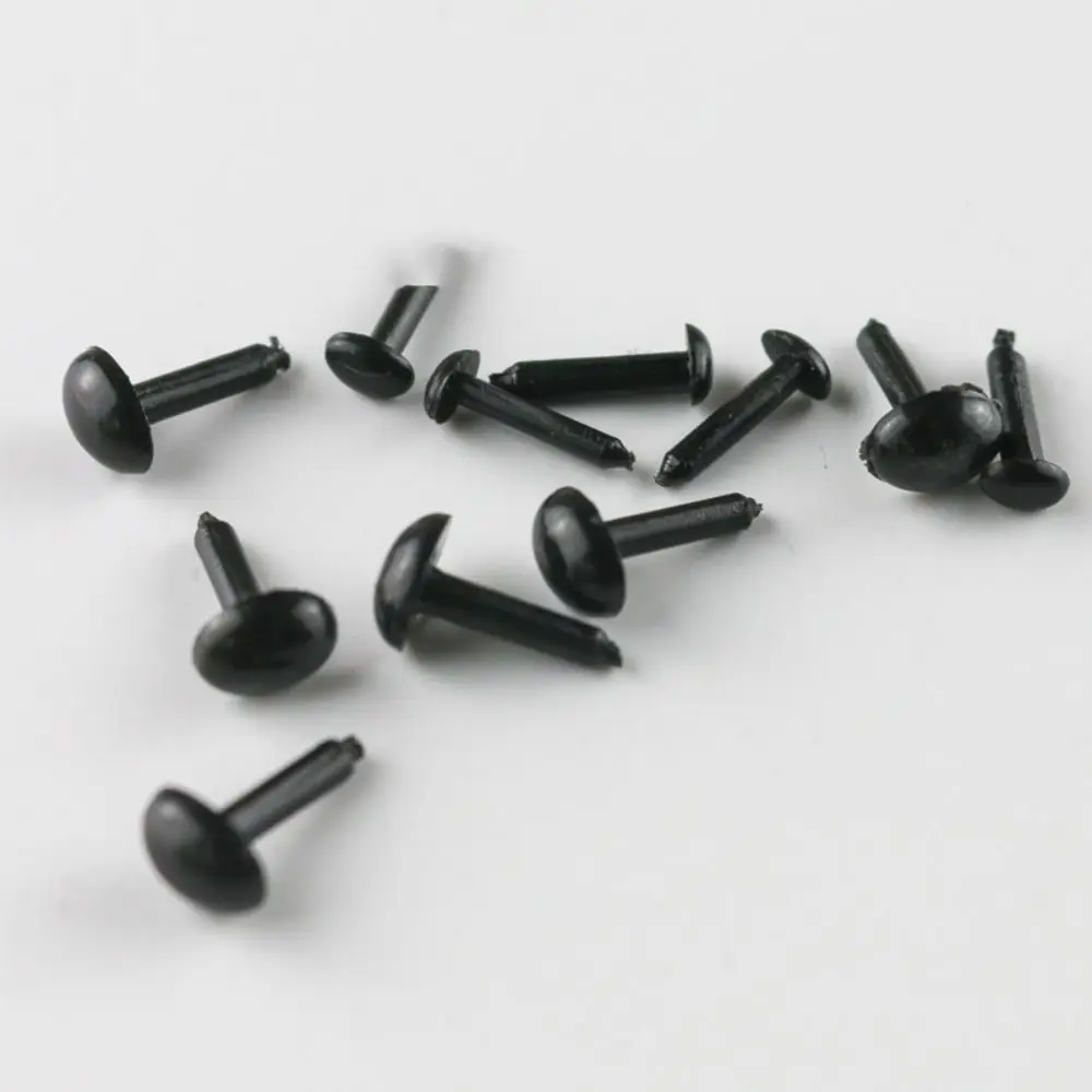 

100Pcs Safety Black Plastic Safety Thread Eyes Plastic Eyes Crafts Plastic Craft Doll Eyes 3mm/4mm/5mm/6mm Black