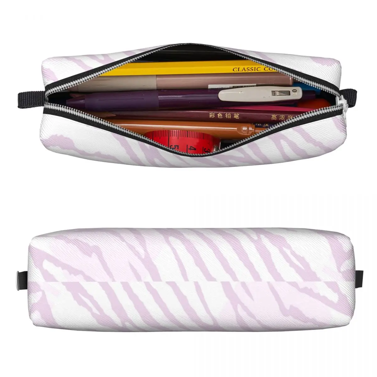 Pink Zebra Animal Fur Print Pencil Cases Pencil Box Pen Kids Large Storage Bags School Supplies Gift Stationery