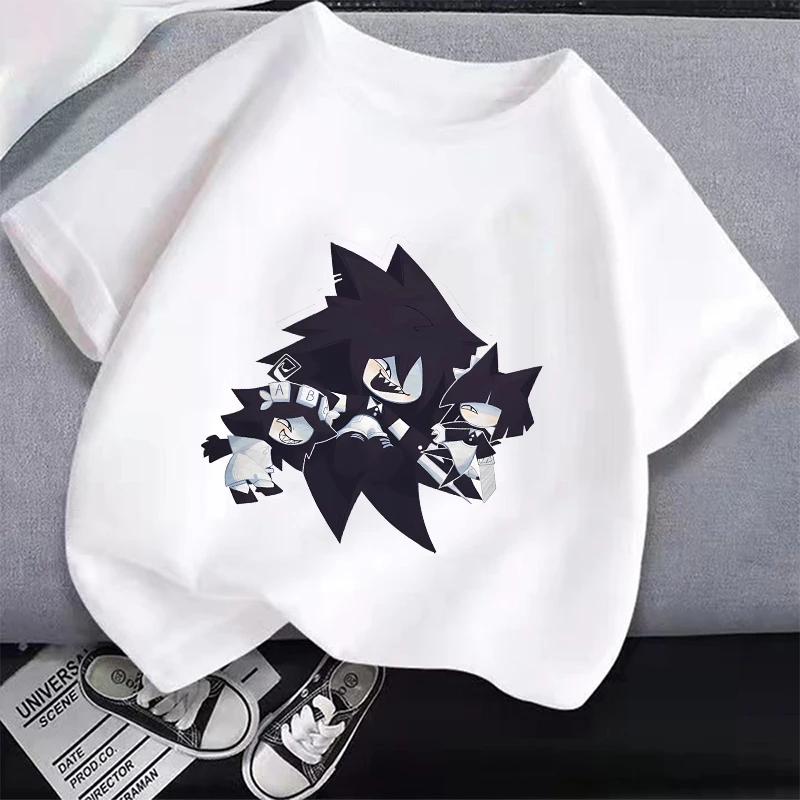 Basics in Behavior Children T-shirt Anime Cartoon Printed Pullover Summer Casual Comfort Loose Top Harajuku Clothes Kids Gifts