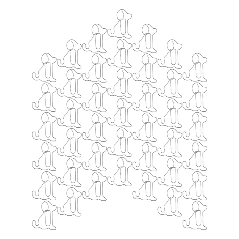 100pcs Sitting Dog Bookmarks Creative Paper Clips for Office Documents Files Notes Metal Small Dog Shaped Colored Unique Desk