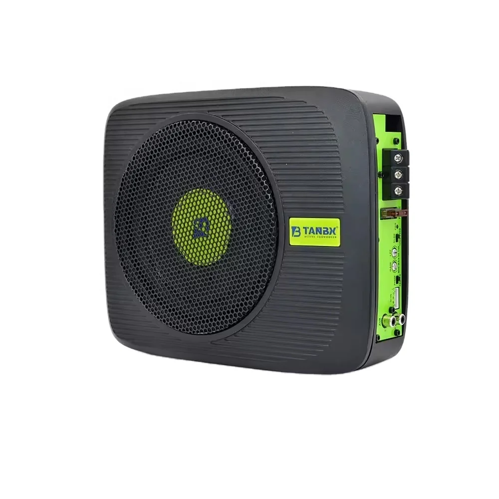 TANBX Novo Design 6,5 Polegadas Carro Sob Assento Subwoofer Ultrafino com Amp SPL Ative Power Auto Slim Subwoofer