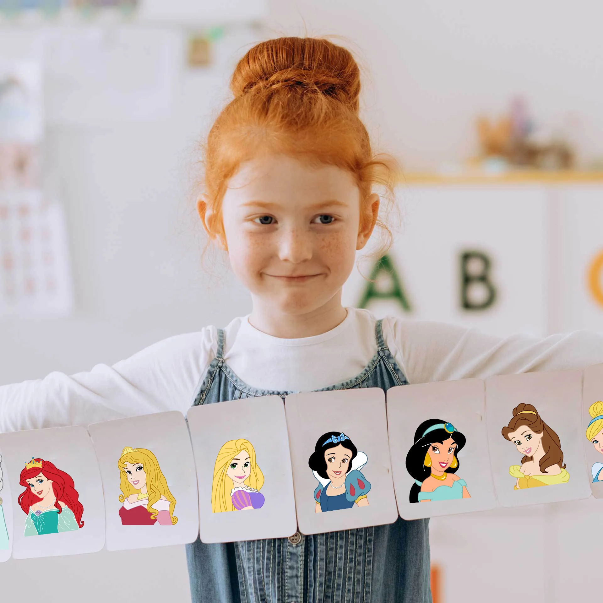 DIY Disney 8 arkuszy naklejki księżniczka Puzzle dla dzieci śmieszny montaż Puzzle kreskówka naklejki zabawki edukacyjne dla dzieci