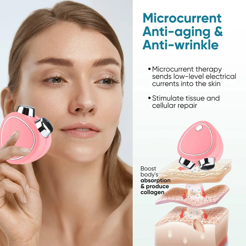 Máquina de Estiramiento Facial, masajeador Facial de microcorriente, rodillo EMS, rejuvenecimiento de la piel, herramienta de cuidado de belleza de la piel antiarrugas, nuevo