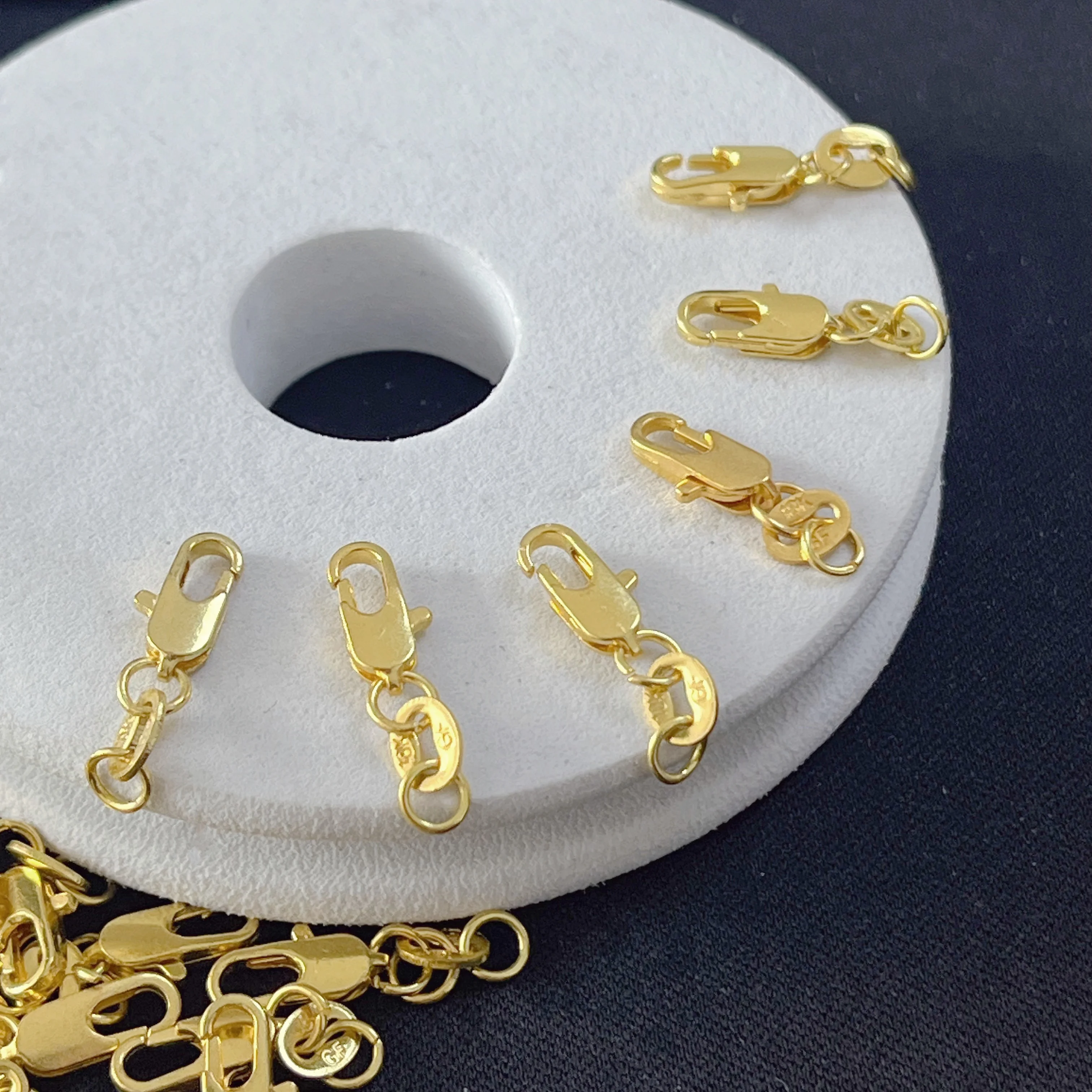 2/10/20/50/100Pcs Gold Plated Universal Basic Copper Lobster Clasp Link Chain Bracelet Jewelry Making With Wholesale 18*5MM