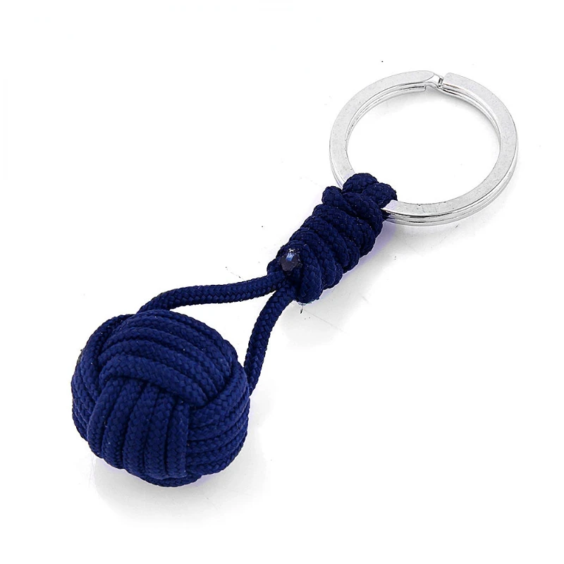 Military Parachute Woven Rope Ball Keychain Paracord Lanyard Key Ring Monkey Fist Key Chains Outdoors Survival Tool Jewelry