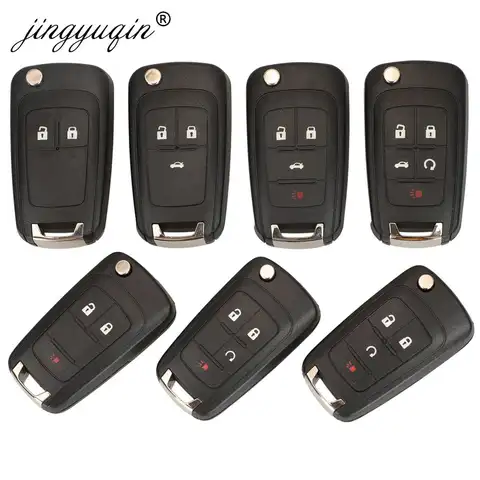 Jingyuqin – coque de clé télécommande de voiture, pour Chevrolet Cruze Epica Lova Camaro Impala Fit Astra J Corsa E Insignia Zafira C 2 3 4 5BT