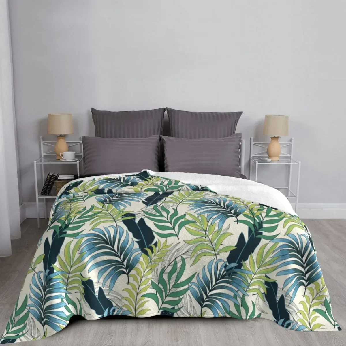 Hawaii Style Leaf Blanket Flannel Textile Decor Portable Ultra-Soft Throw Blanket for Home Couch Bedding Throws Kingdom hearts