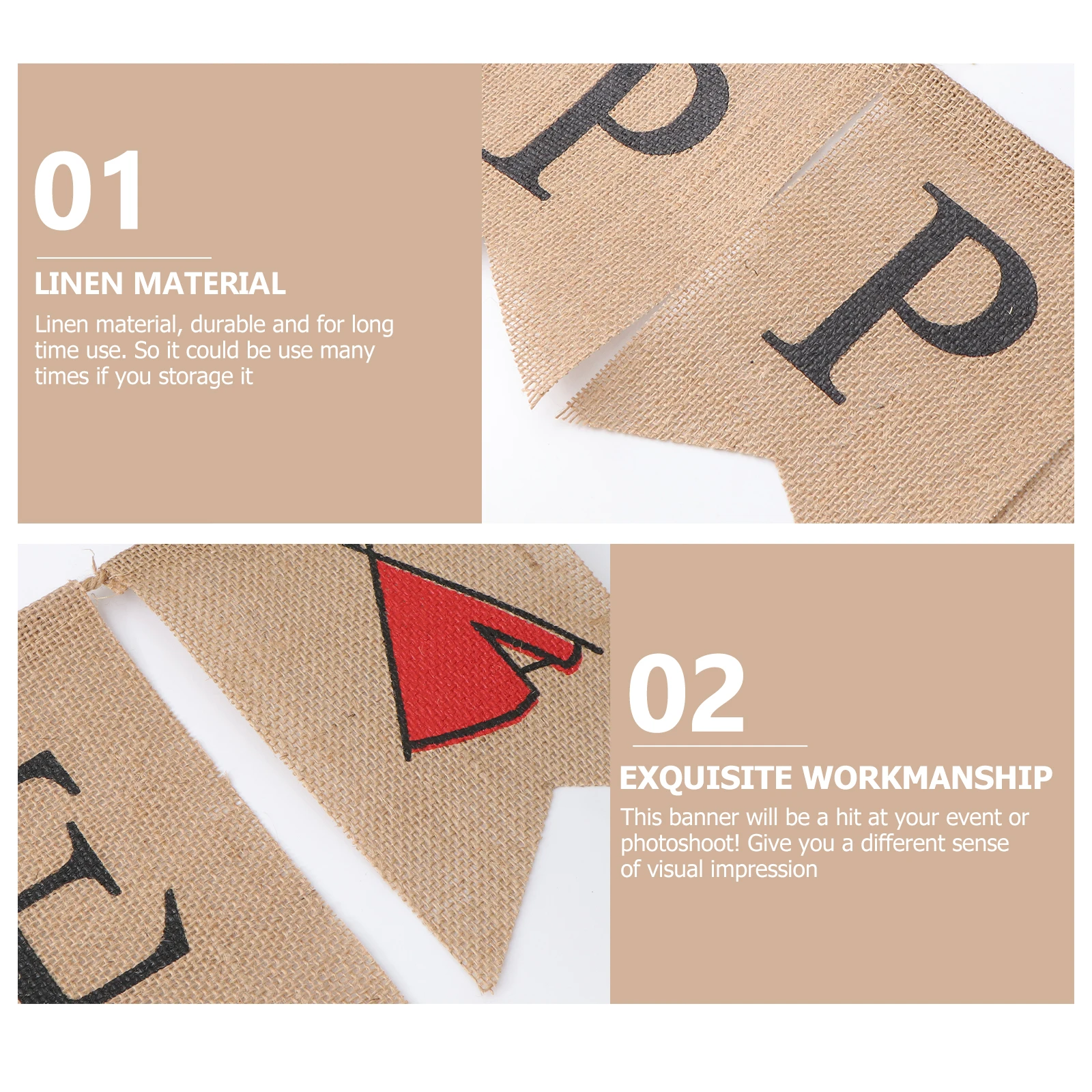 

Camper Theme Swallowtail Flag Burlap Banner Linen Bunting Party Decoration Letter Print Garland Camping Event Durable Reusable