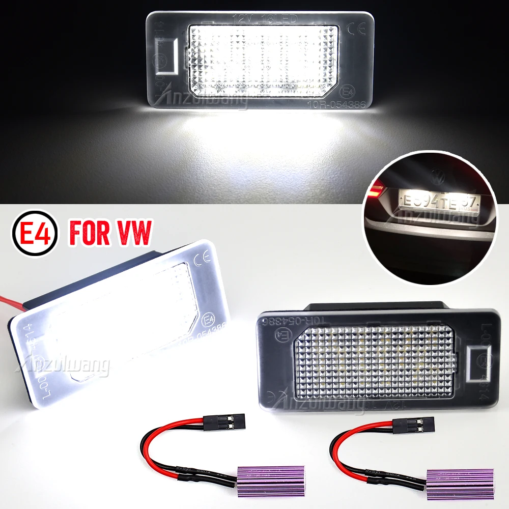 For VW Golf Jetta MK6 Passat B6 B7 Polo Tiguan Touareg Touran Audi A1 A3 Q3 Seat Ibiza Skoda Yeti LED License Number Plate Lamp