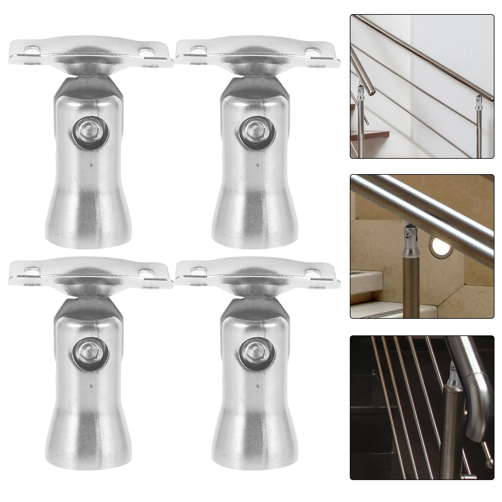 4 Pcs Wardrobe Rail Bracket Stair Accessories Staircase Handrail Brackets Railing for Deck