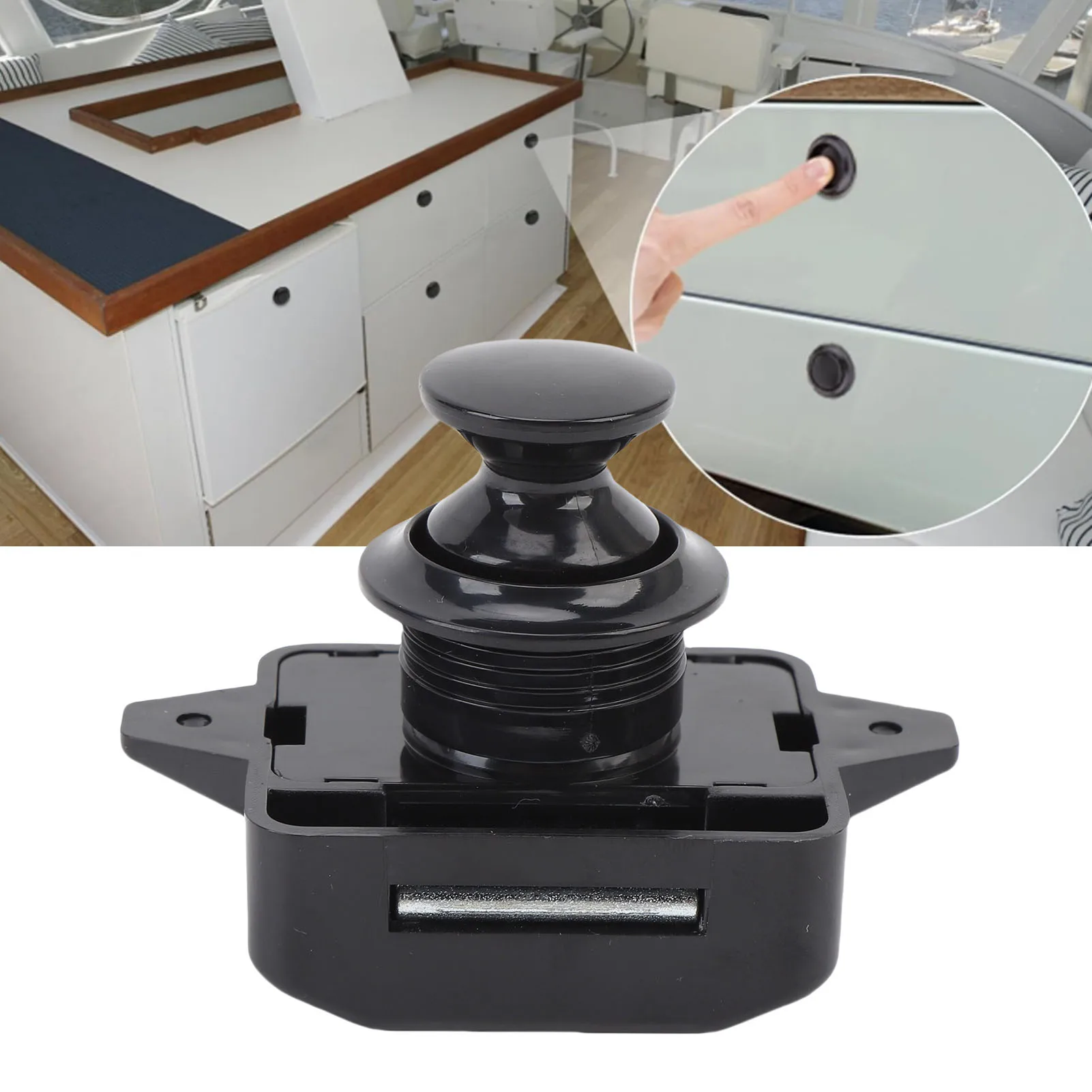 

Cabinet Door Push Button Zinc Alloy Exquisite Cupboard Door Knob Lock for RV Motorhome Cabinet Door Knob Lock