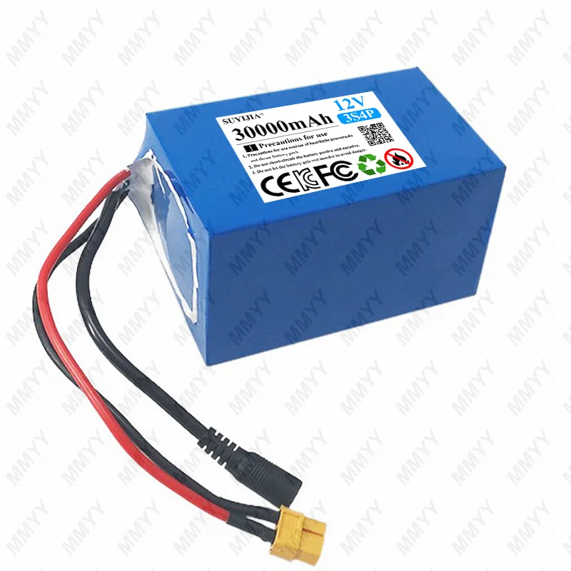 21700 12V 30AH Pull-net boat battery Waterproof rechargeable high-rate 3S4P 12V 30000mAh lithium battery pack for nest boat