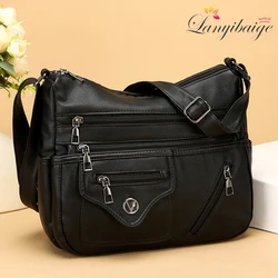 Genuine Brand Soft Leather Handbag High Quality Women Bag 2024 New Casual Female Messenger Shoulder Bag Ladies Crossbody Bag Sac